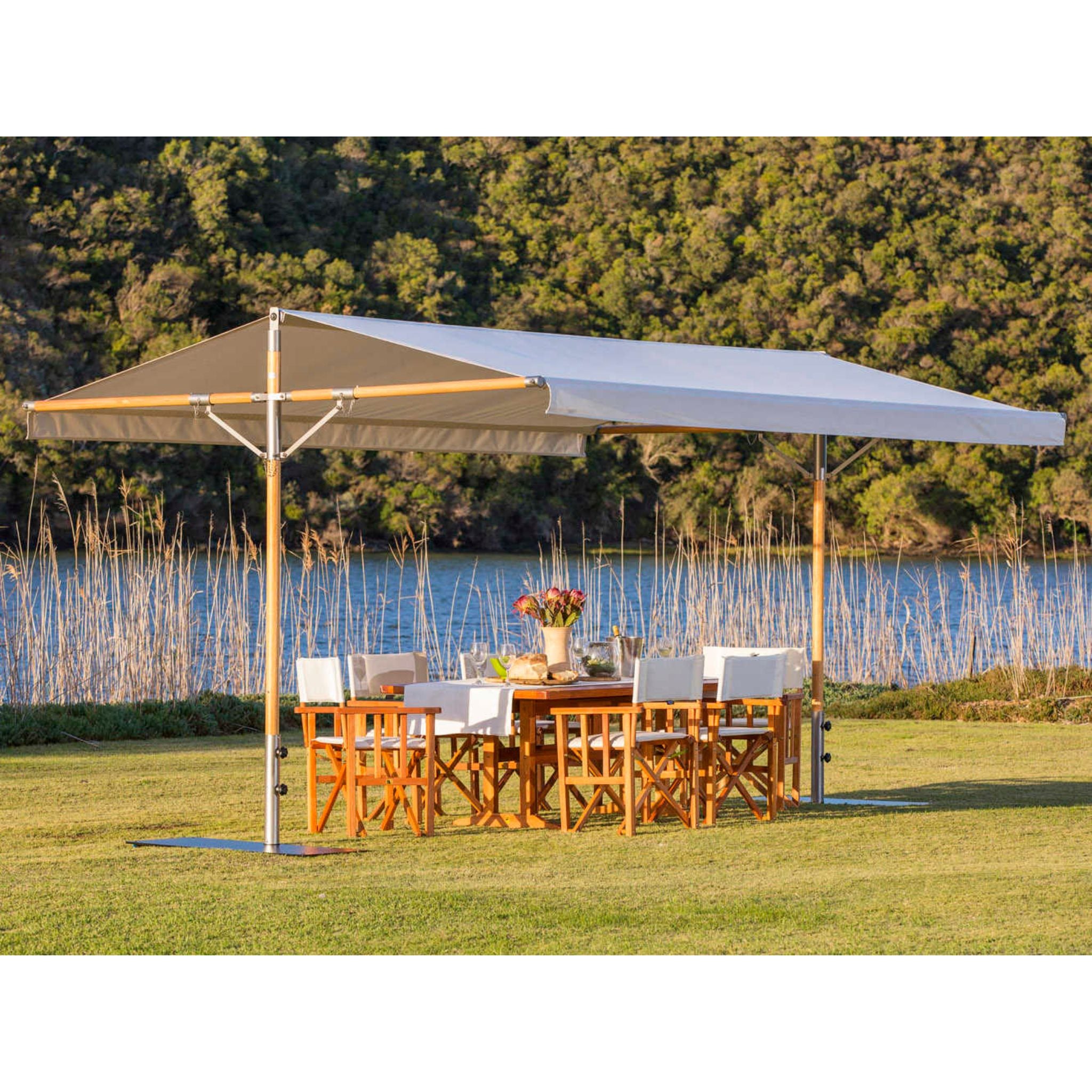 Woodline Shade Solutions Papillon 15 x 9.8 Foot Rectangle Hardwood Pavilion