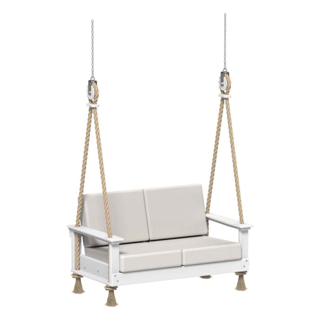 LuxCraft Lanai Deep Seating Loveseat Outdoor Swing - Marine Leatherette