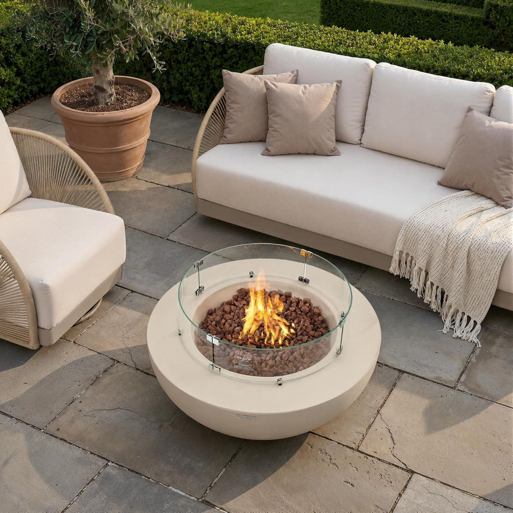 Elementi Lunar Bowl 42” Concrete Fire Table