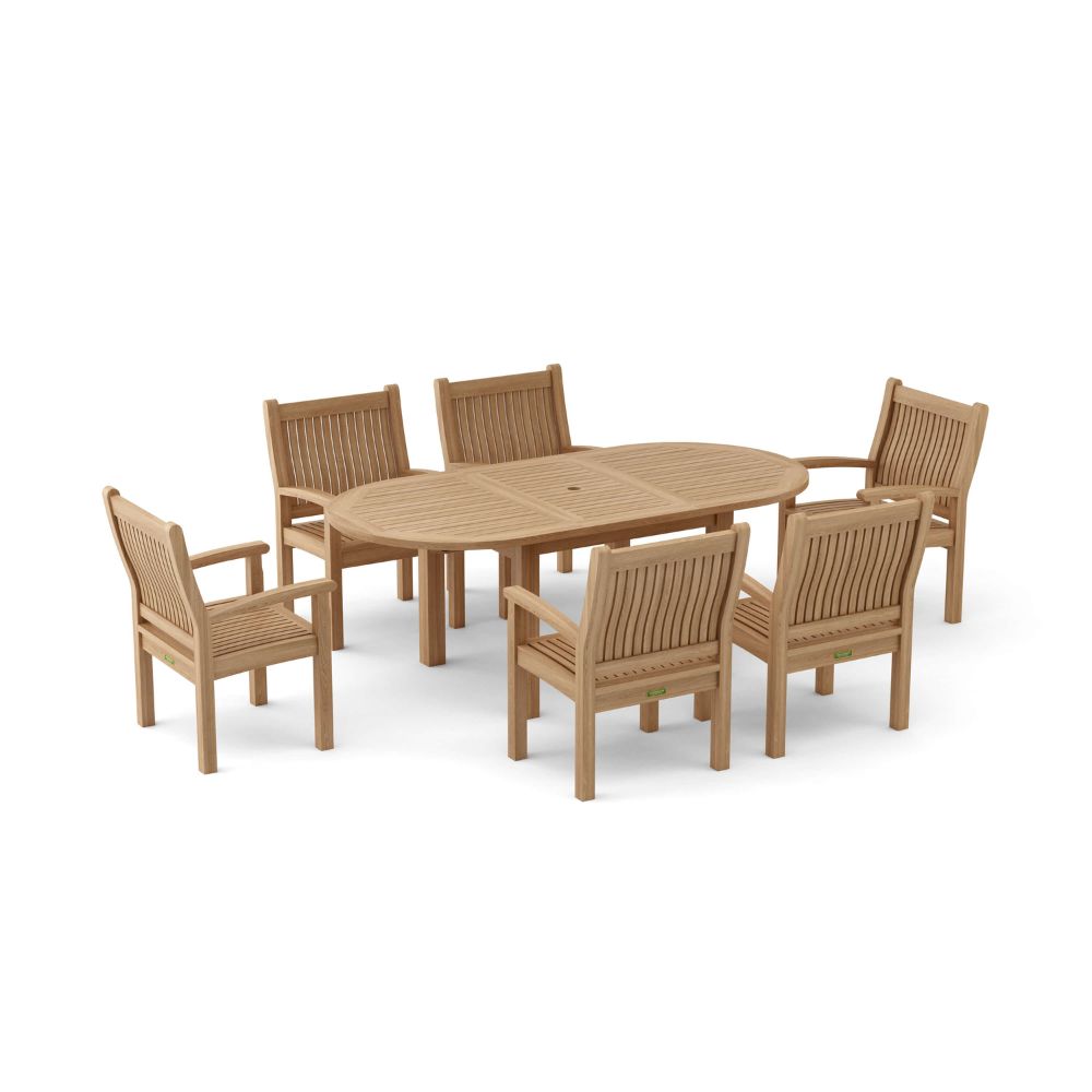 Anderson Teak Bahama Sahara 7-Piece 78" Oval Dining Set