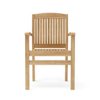 Wooden chair with slatted back on a white background