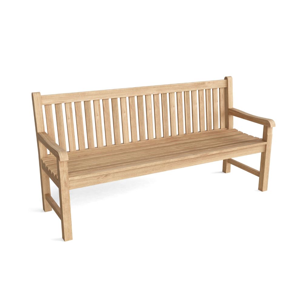 Wooden bench on a white background