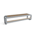 Bench with wooden slats on a white background
