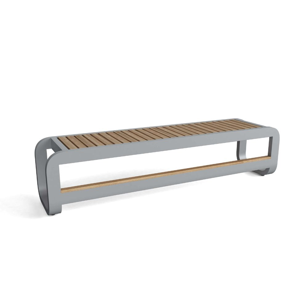 Bench with wooden slats on a white background