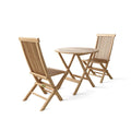 Wooden outdoor table and chairs set on a white background