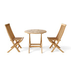 Wooden outdoor table and chairs set on a white background