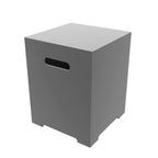 A modern gray wooden box with a cutout handle on the front, shown at a three-quarter angle on a plain white background.