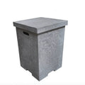 Concrete side table with a flat top on a white background