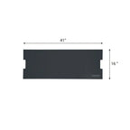 A dark charcoal gray replacement panel shown with dimension arrows indicating a width of 41 inches and a height of 16 inches on a plain white background.