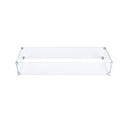 Clear glass display case on a white background