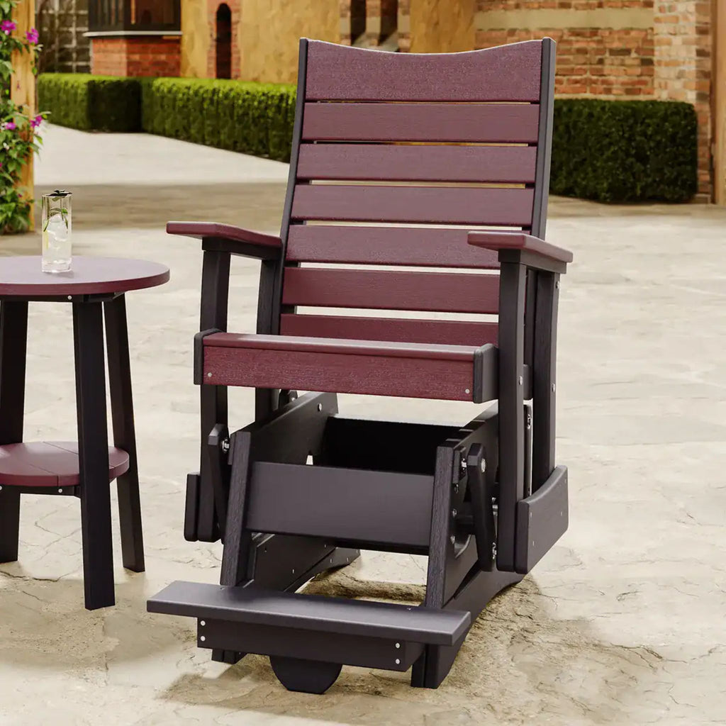 Outdoor chair with adjustable backrest on a patio