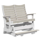 White and gray outdoor swing chair on a white background