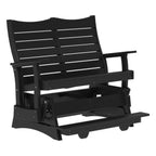Black outdoor recliner chair on a white background