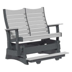 Gray and white outdoor bench on a white background