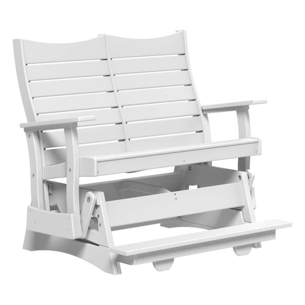 White wooden chair with a bench on a white background