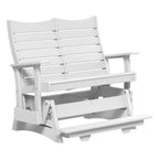 White wooden chair with a bench on a white background