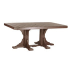Brown wooden table with a white background