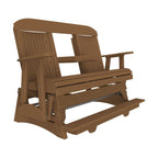 Brown wooden double chair on a white background