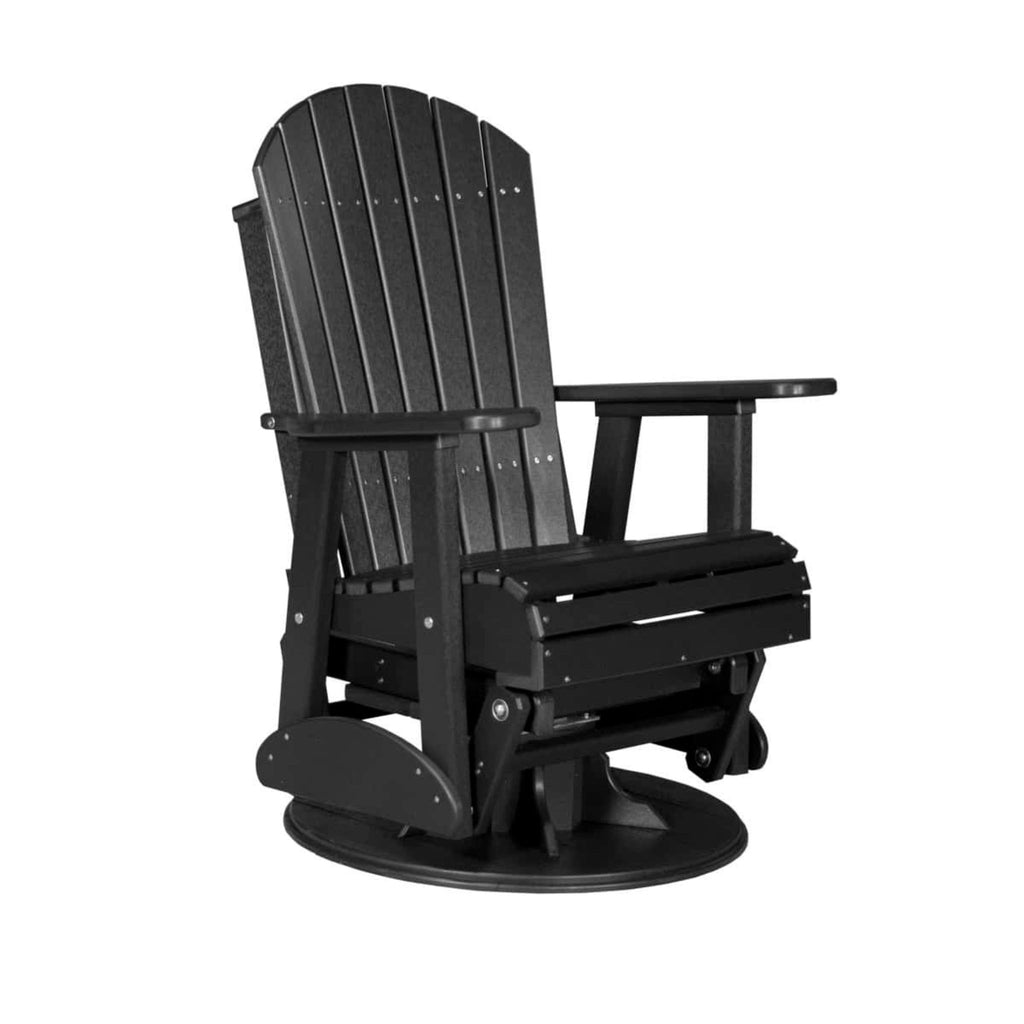 Black Adirondack chair on a white background