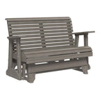 Gray wooden bench on a white background