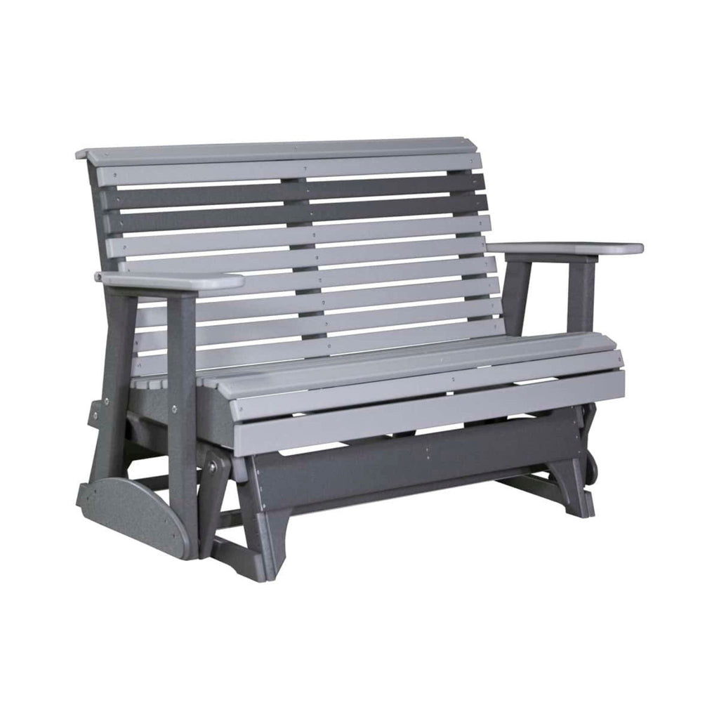 Gray wooden bench on a white background