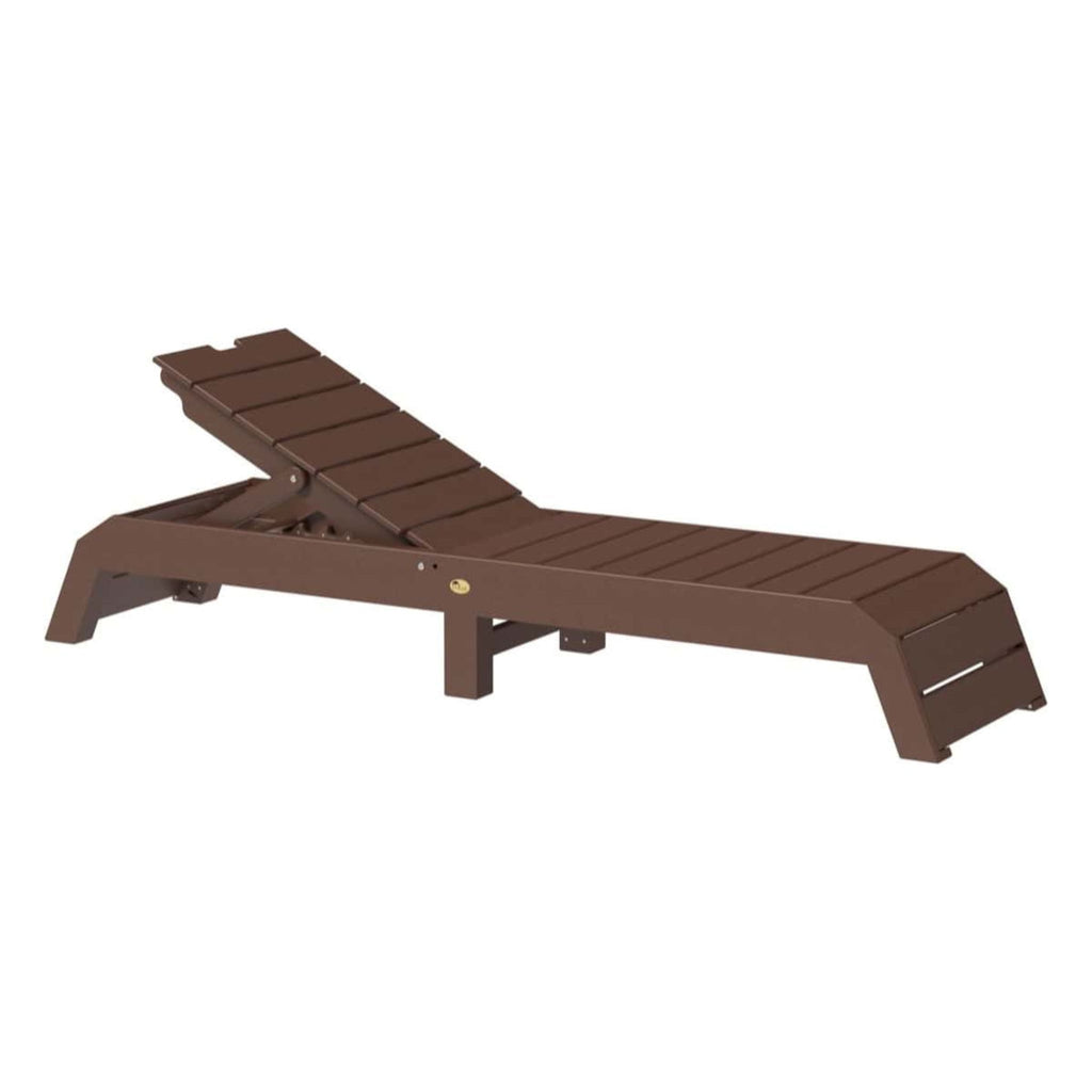 Brown wooden lounge chair on a white background