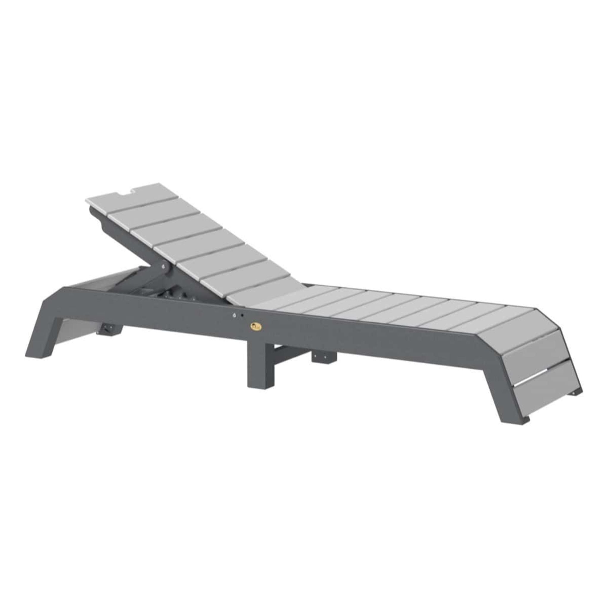 Gray and white lounge chair on a white background