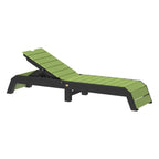Green and black adjustable lounge chair on a white background