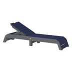 Blue and gray lounge chair on a white background