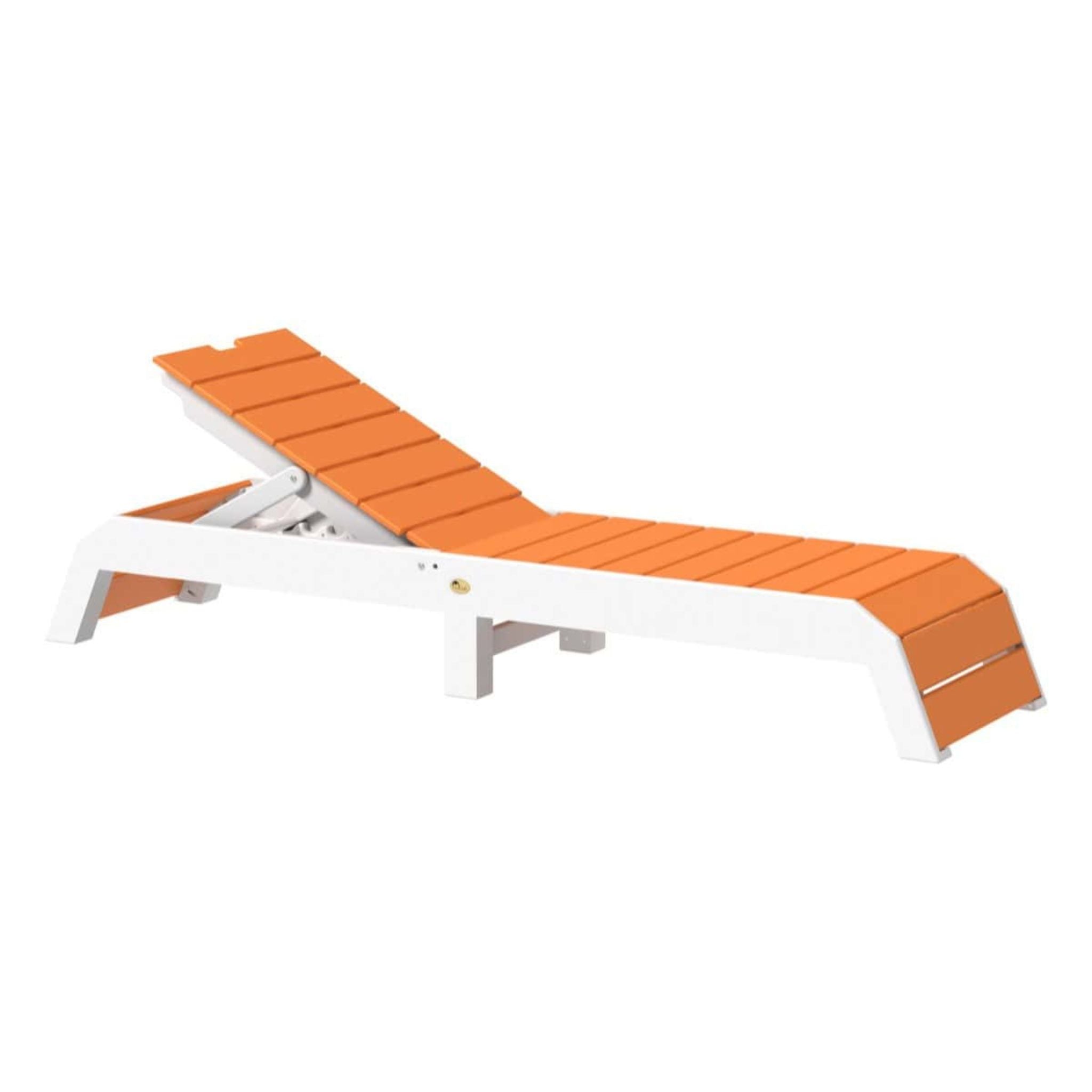 Orange and white lounge chair on a white background