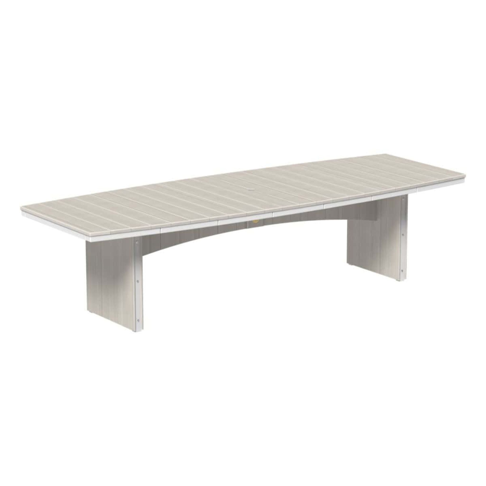 Turquoise desk with white trim on a white background