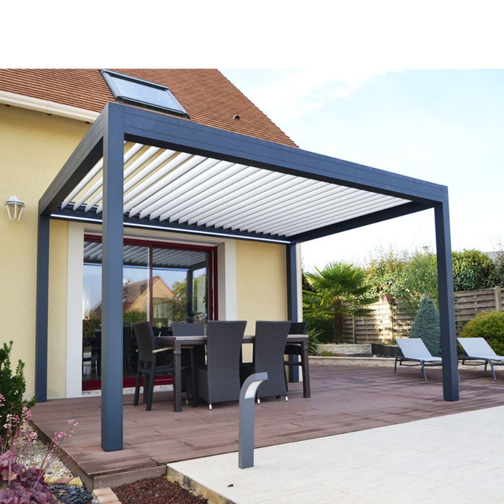 Patio with pergola, outdoor furniture, and garden area