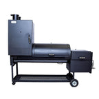 Black barbecue smoker on a white background