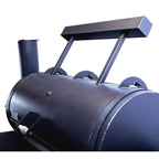 Black barbecue smoker with a white background