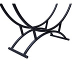 Black metal stand on a white background