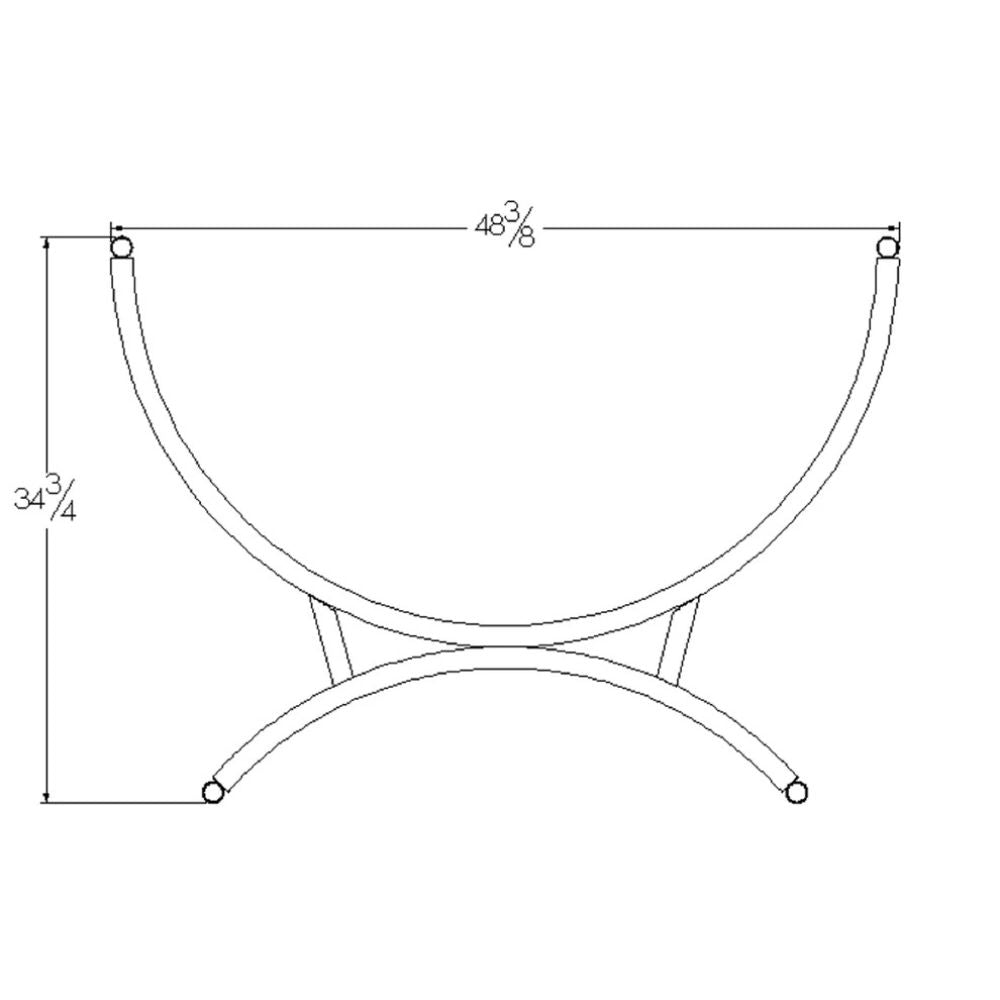 Technical drawing of a circular object with dimensions
