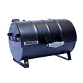 Black cylindrical fuel tank with a brand logo on a white background