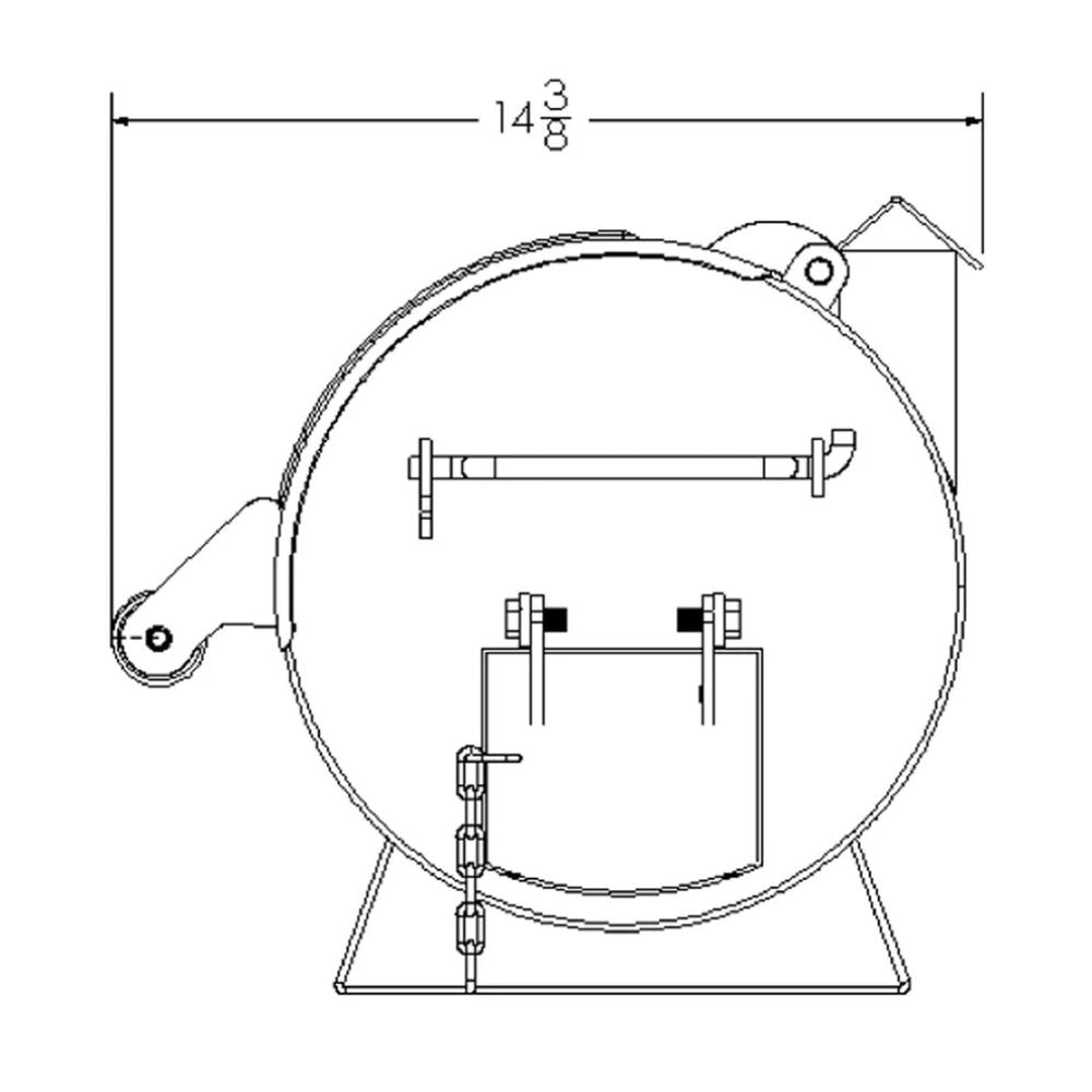 Technical drawing of a round metal component with dimensions