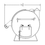 Technical drawing of a round metal component with dimensions