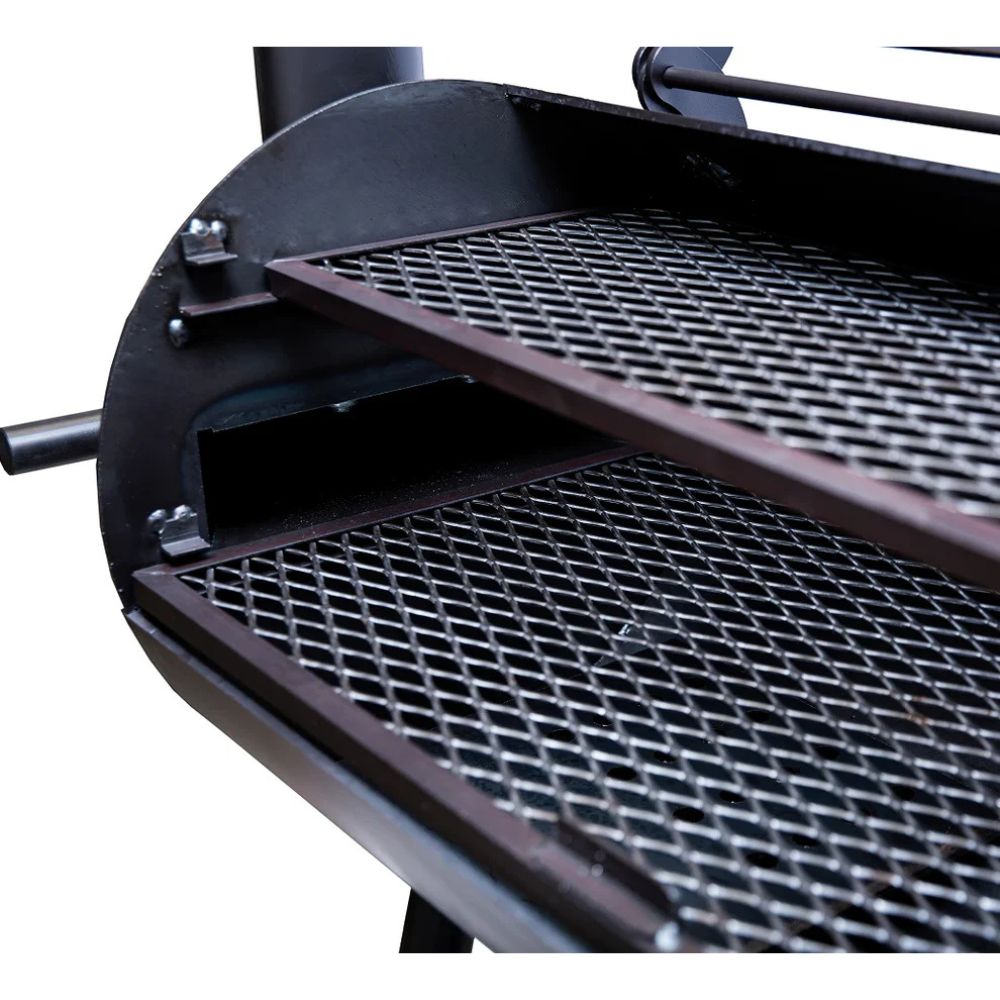Metallic grill with a grid pattern on a white background