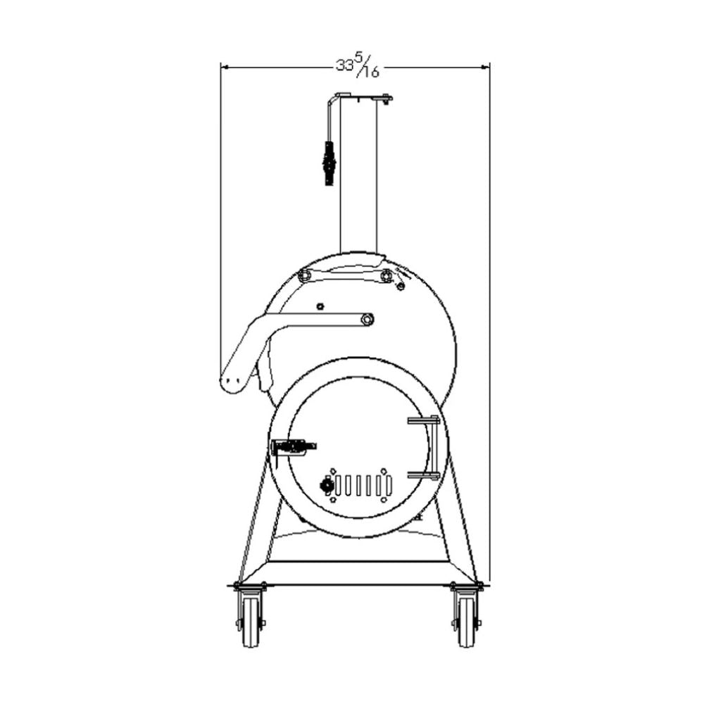 Technical drawing of a mechanical component with dimensions on a white background
