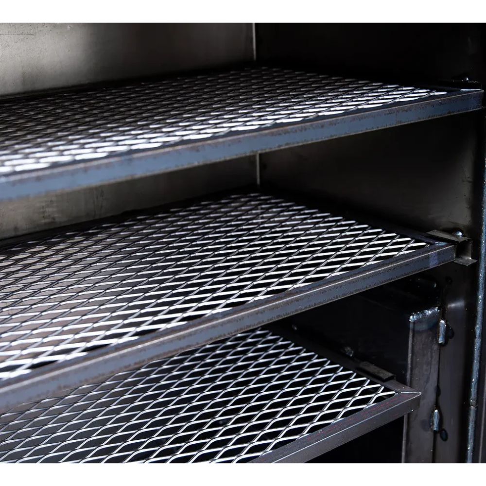 Metal grates inside a barbecue grill