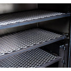Metal grates inside a barbecue grill