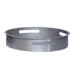 Metal fire pit ring on a white background