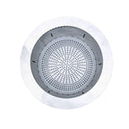 Round metallic object with perforated design on a white background
