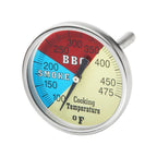 Barbecue thermometer with temperature markings on a white background