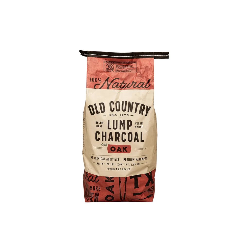 Bag of Old Country Lump Charcoal on a white background