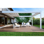 Outdoor patio with modern furniture and pergola