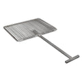 A stainless steel outdoor grill grate with a long T-handle, featuring the 'ROCKET OUTDOORS' logo on the side, shown against a plain white background.