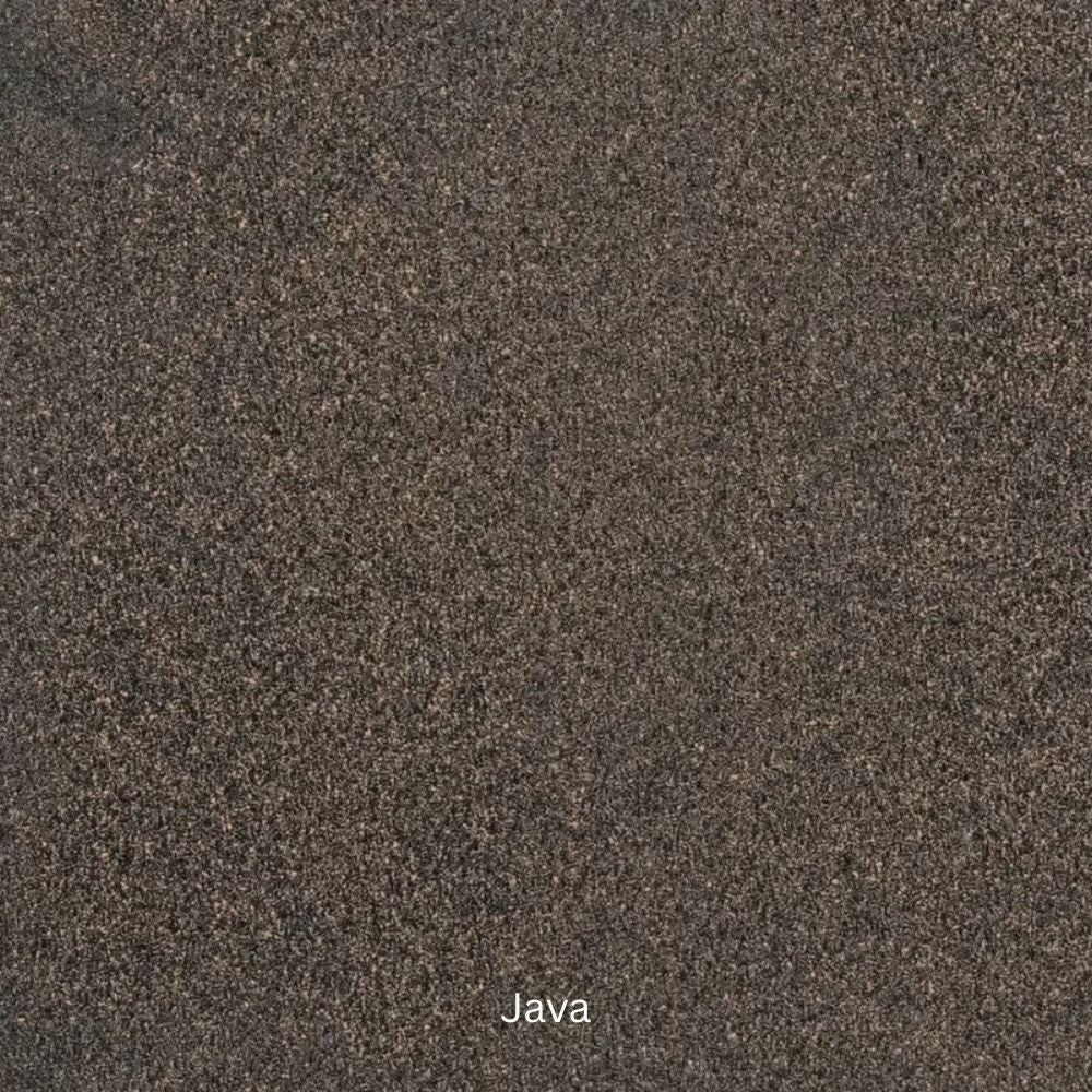 Textured brown color swatch labeled 'Java'